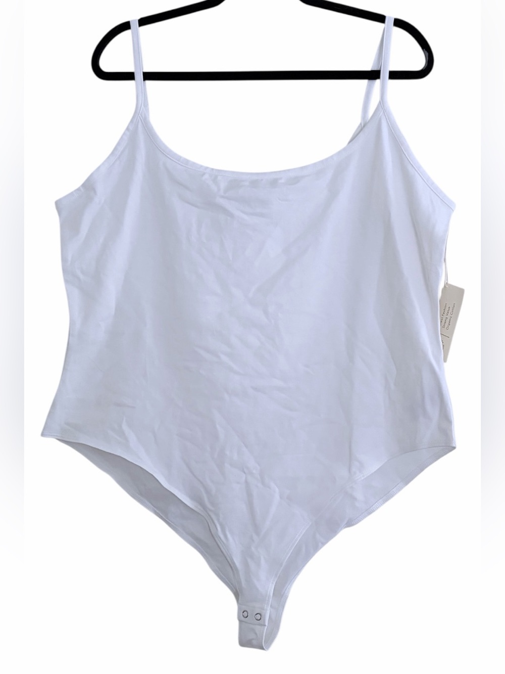 NWT Plus Size Solid White Stretch Knit Cami Bodysuit 3X